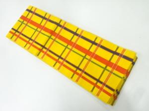 格子模様織出し半幅帯